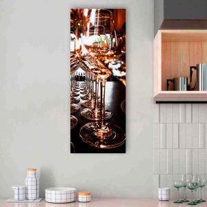 репродукция на стекле, 80х30 см, "БОКАЛЫ", KT045, в интерьере