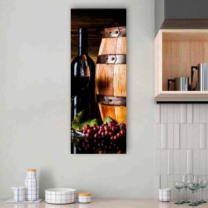репродукция на стекле, 80х30 см, "БОЧОНОК ВИНА", KT049, в интерьере