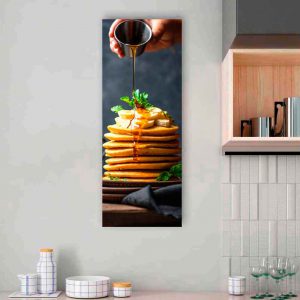 репродукция на стекле, 80х30 см, "ПАНКЕЙКИ", KT051, в интерьере