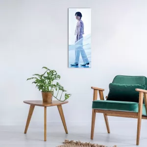 картина на стекле 80х30 см, "Proof. Jimin 2" ID027 в интерьере