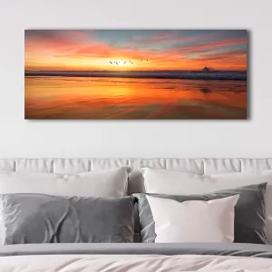 Картина на стекле 50х125 см "ОГОНЬ НЕБА И ЗЕМЛИ" NT036