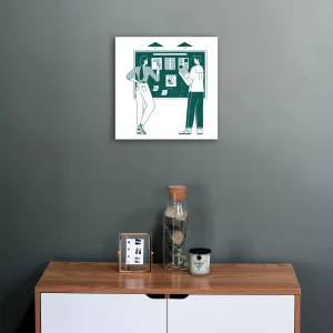 Картина на холсте, 35х35 см, "РАБОЧАЯ АТМОСФЕРА 1", TR025